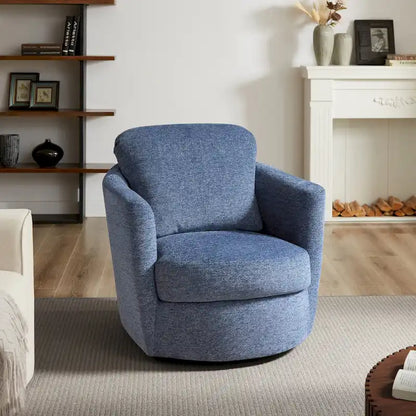 Art Leon Modern Comfortable Corduroy Fabric Swivel Barrel Accent Chair