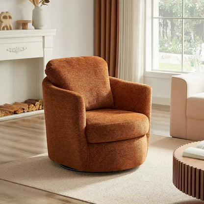 Art Leon Modern Comfortable Corduroy Fabric Swivel Barrel Accent Chair