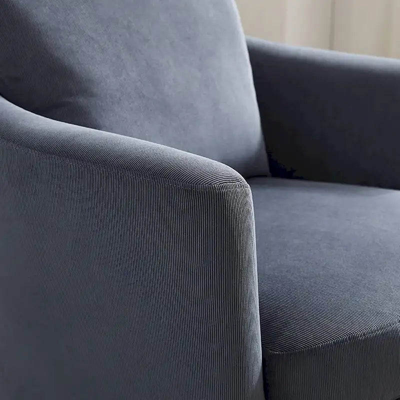 Art Leon Modern Comfortable Corduroy Fabric Swivel Barrel Accent Chair