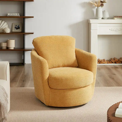 Art Leon Modern Comfortable Corduroy Fabric Swivel Barrel Accent Chair