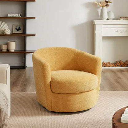 Art Leon Modern Comfortable Corduroy Fabric Swivel Barrel Accent Chair