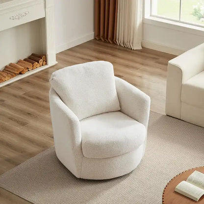 Art Leon Modern Comfortable Corduroy Fabric Swivel Barrel Accent Chair