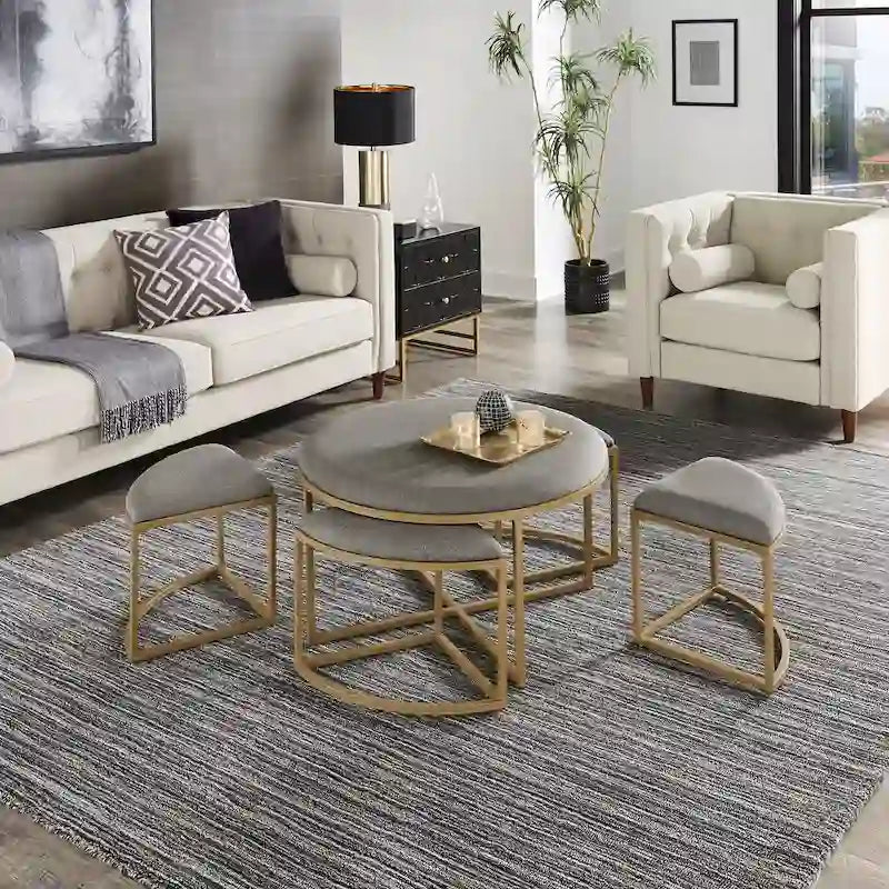 Gabin Coffee Table with Nesting Stools by iNSPIRE Q Modern