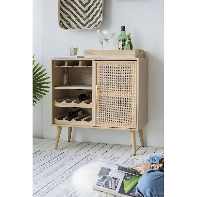 A&B Home Natural Wine Cabinet