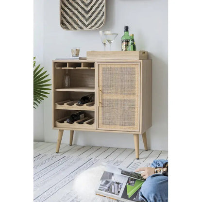A&B Home Natural Wine Cabinet