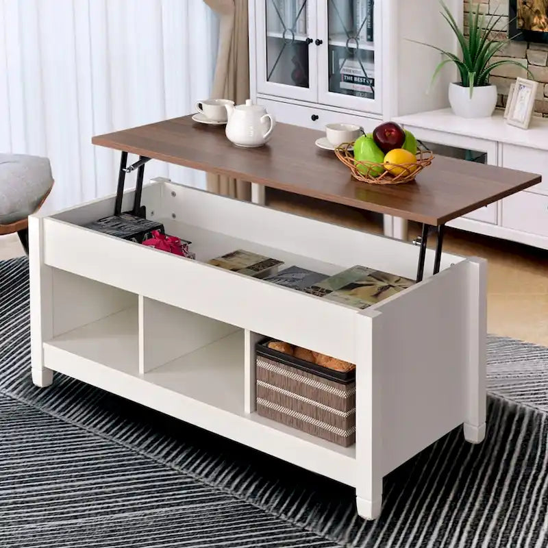 Lift-top Coffee Table with Hidden Compartment