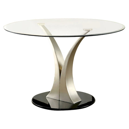 Zaia Contemporary Silver Steel 5-Piece Round Dining Set by Furniture of America