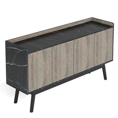 Wooden 4-door Buffet Sideboard with Storage for Kitchen Dining Room - N/A