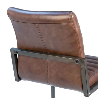 Greyson Genuine Full Grain Leather and Steel Modern Dining Arm Chair