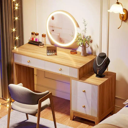 51-Inch Makeup Vanity Table with 4 Large Drawers