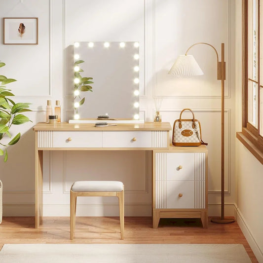 51-Inch Makeup Vanity Table with 4 Large Drawers