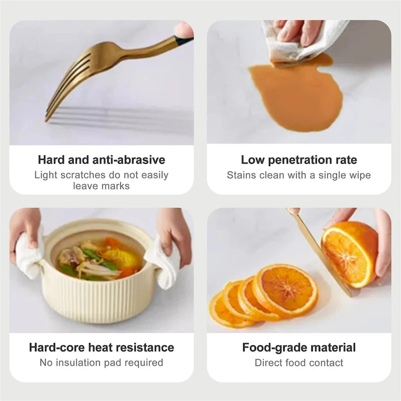 Modern Minimalist 6 - Person Sintered Stone Extendable Dining Set