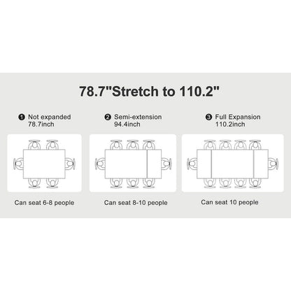 Modern Minimalist 6 - Person Sintered Stone Extendable Dining Set
