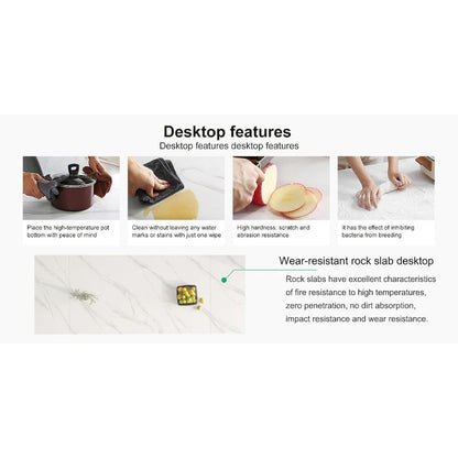 Modern Minimalist 6 - Person Sintered Stone Extendable Dining Set