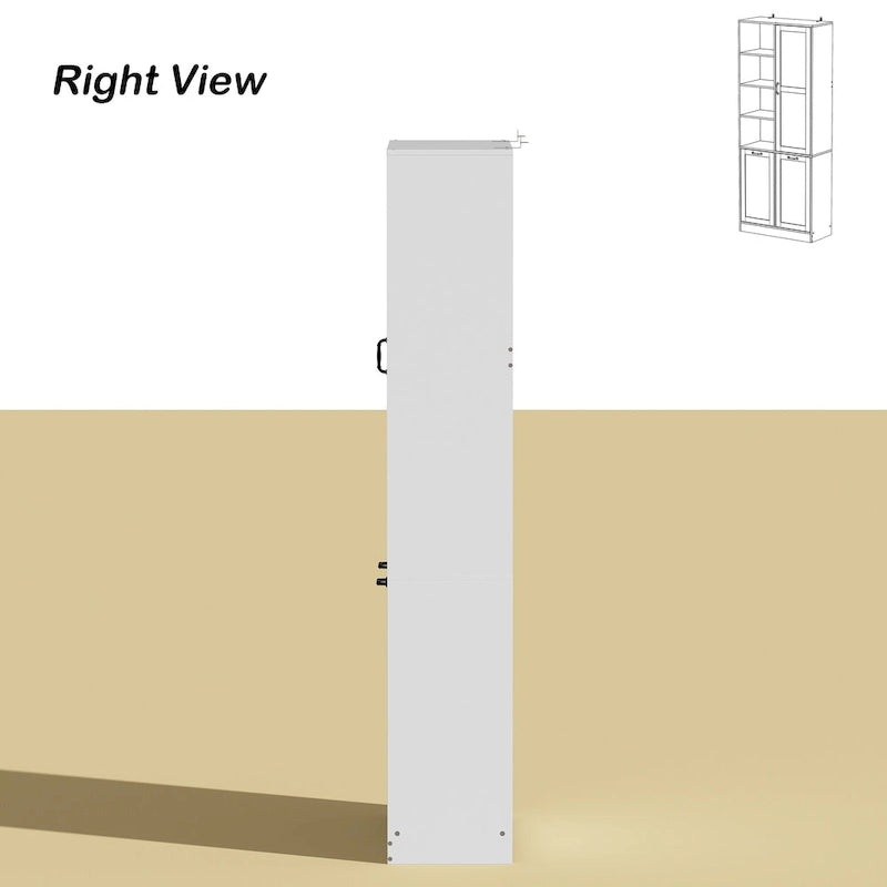 Sleek White Laundry Bathroom Cabinet with Unique Rotating Drawers