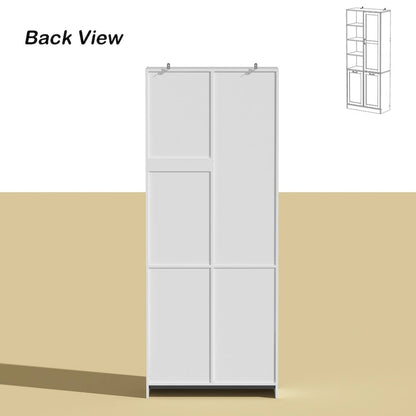 Sleek White Laundry Bathroom Cabinet with Unique Rotating Drawers