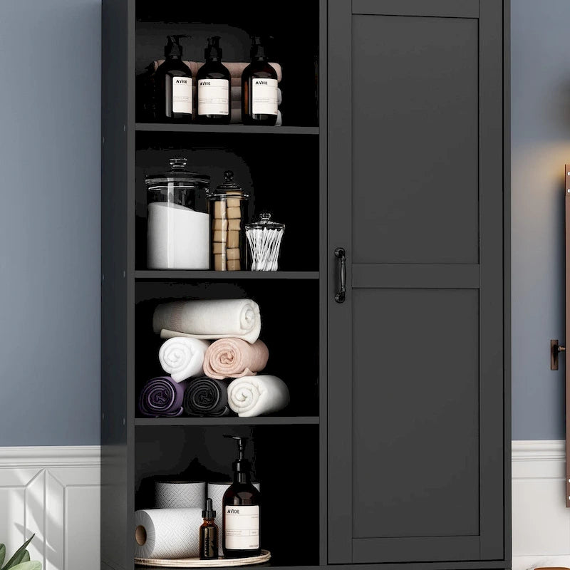 Sleek White Laundry Bathroom Cabinet with Unique Rotating Drawers