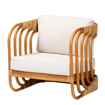 Corsa Modern Bohemian Natural Rattan Arm Chair