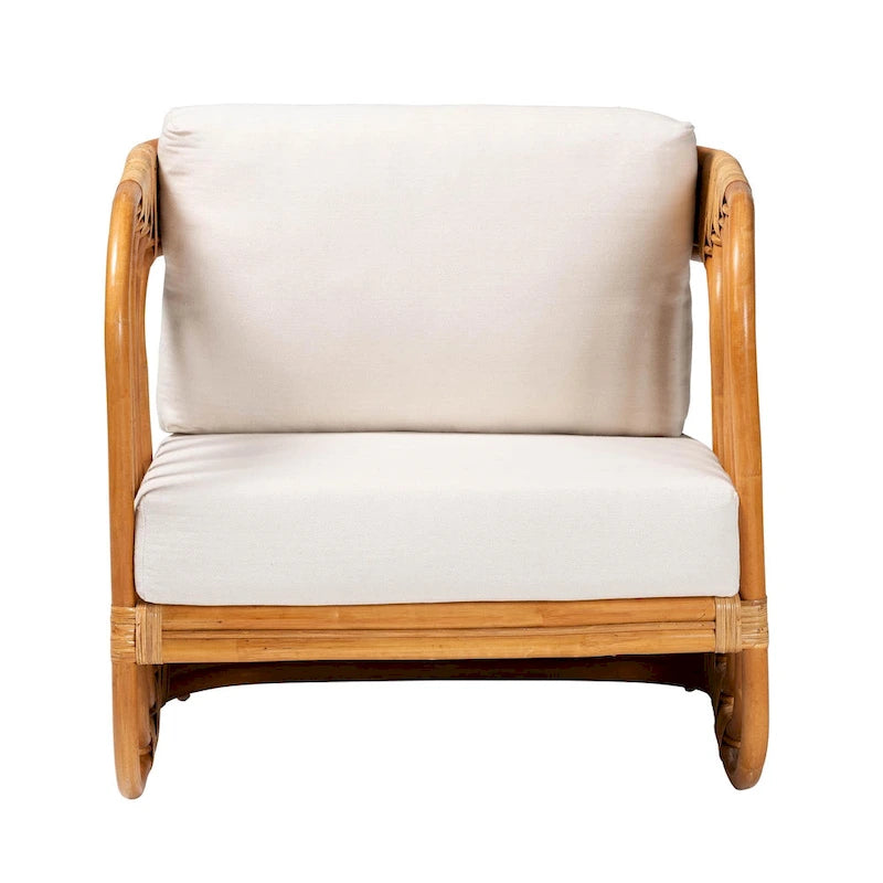Corsa Modern Bohemian Natural Rattan Arm Chair