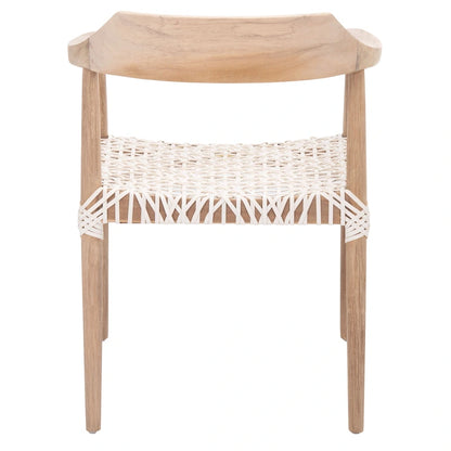 Munro Wanda Woven Leather & Solid Wood Accent Chair (Fully Assembled) - 22 W x 20.5 L x 28.5 H - 22Wx21Dx29H