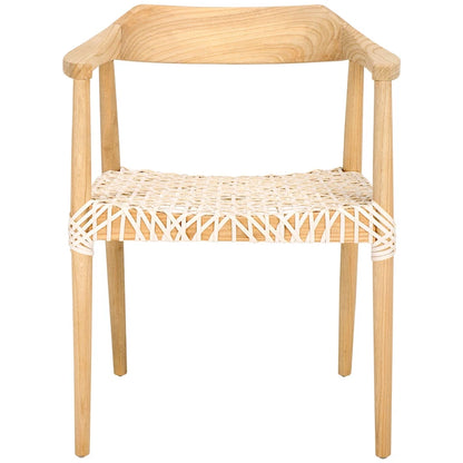 Munro Wanda Woven Leather & Solid Wood Accent Chair (Fully Assembled) - 22 W x 20.5 L x 28.5 H - 22Wx21Dx29H