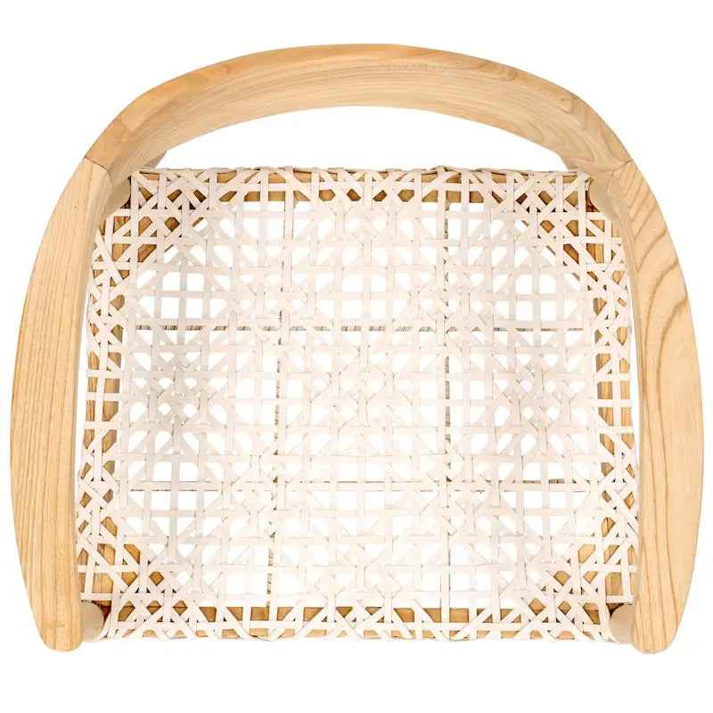 Munro Wanda Woven Leather & Solid Wood Accent Chair (Fully Assembled) - 22 W x 20.5 L x 28.5 H - 22Wx21Dx29H