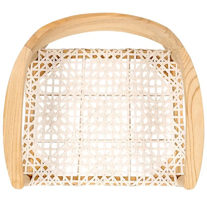 Munro Wanda Woven Leather & Solid Wood Accent Chair (Fully Assembled) - 22 W x 20.5 L x 28.5 H - 22Wx21Dx29H