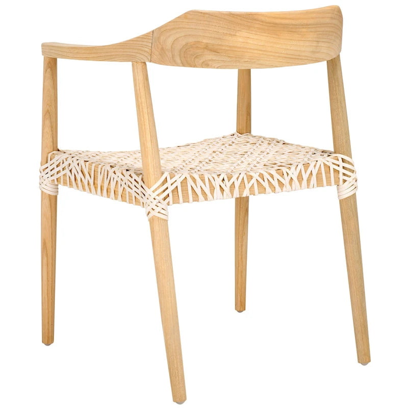 Munro Wanda Woven Leather & Solid Wood Accent Chair (Fully Assembled) - 22 W x 20.5 L x 28.5 H - 22Wx21Dx29H