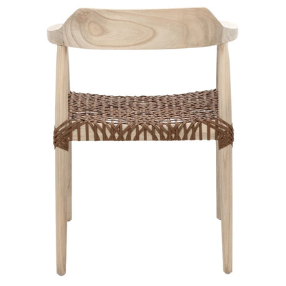 Munro Wanda Woven Leather & Solid Wood Accent Chair (Fully Assembled) - 22 W x 20.5 L x 28.5 H - 22Wx21Dx29H