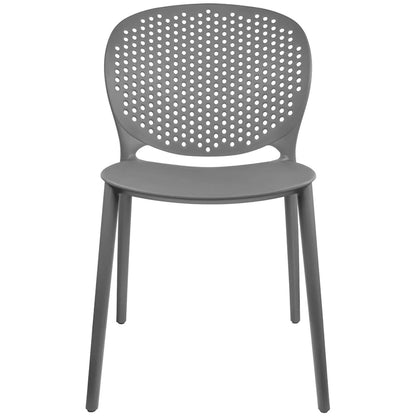 Modern Plastic Garden Patio Indoor or Outdoor Dining Stackable Chair UV Protected Armless With Dot Back Surf