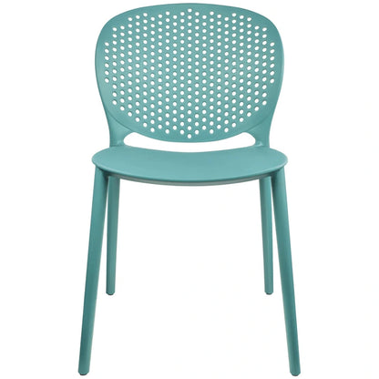 Modern Plastic Garden Patio Indoor or Outdoor Dining Stackable Chair UV Protected Armless With Dot Back Surf