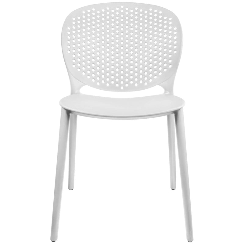 Modern Plastic Garden Patio Indoor or Outdoor Dining Stackable Chair UV Protected Armless With Dot Back Surf