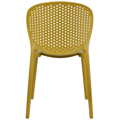 Modern Plastic Garden Patio Indoor or Outdoor Dining Stackable Chair UV Protected Armless With Dot Back Surf