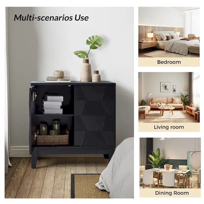 Martina Modern 2-door Ample Storage Cabinet With Adjustable Shelves Set Of 2 By HULALA HOME