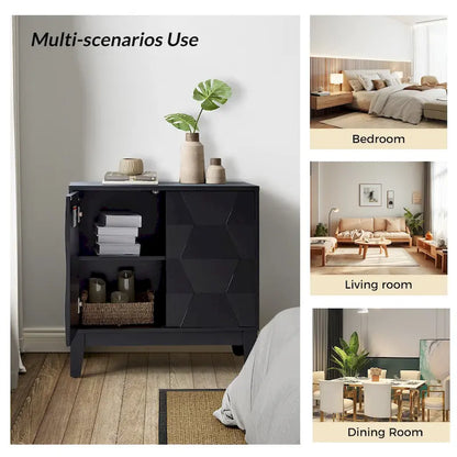 Martina Modern 2-door Ample Storage Cabinet With Adjustable Shelves Set Of 2 By HULALA HOME