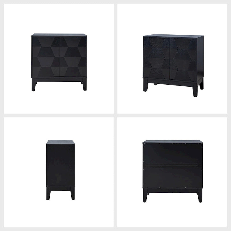 Martina Modern 2-door Ample Storage Cabinet With Adjustable Shelves Set Of 2 By HULALA HOME