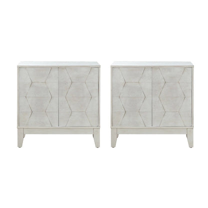 Martina Modern 2-door Ample Storage Cabinet With Adjustable Shelves Set Of 2 By HULALA HOME