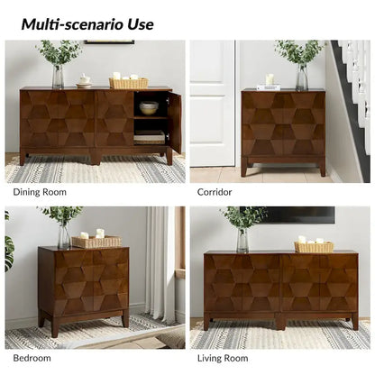 Martina Modern 2-door Ample Storage Cabinet With Adjustable Shelves Set Of 2 By HULALA HOME