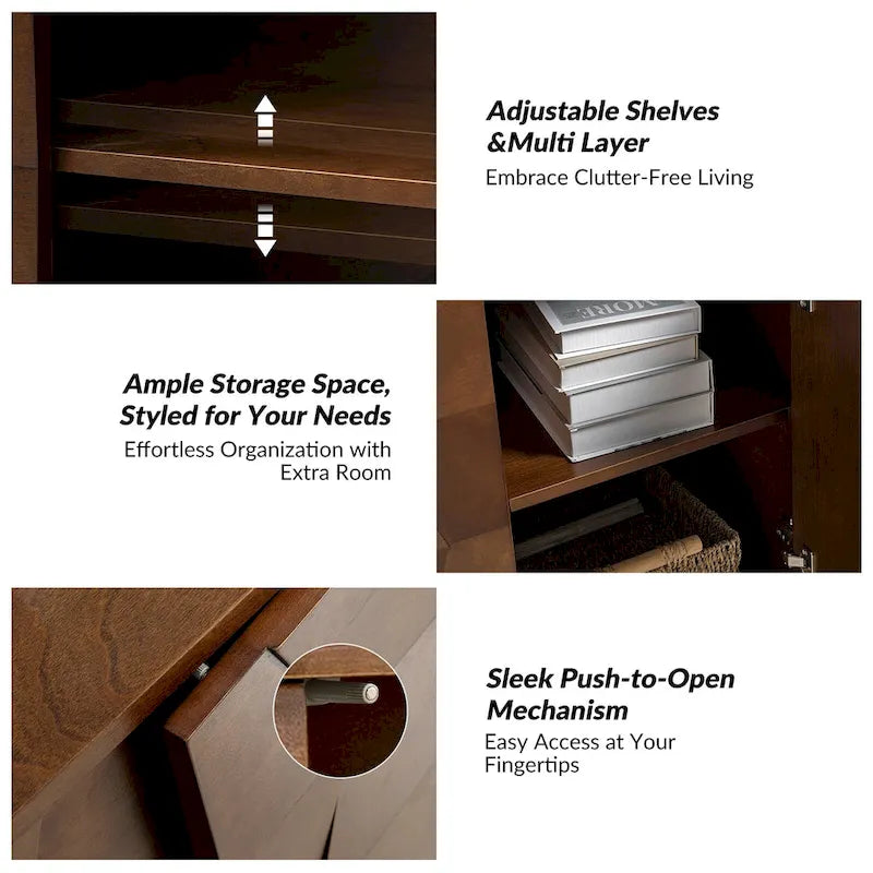 Martina Modern 2-door Ample Storage Cabinet With Adjustable Shelves Set Of 2 By HULALA HOME