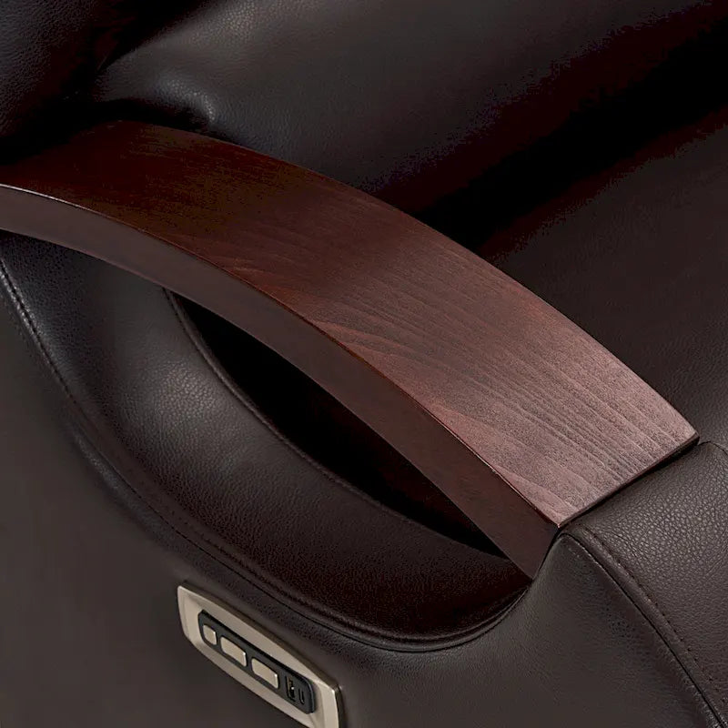 MCombo Power Swivel Glider Rocker Recliner with Adjustable Headrest for Nursery, Faux Leather PR616