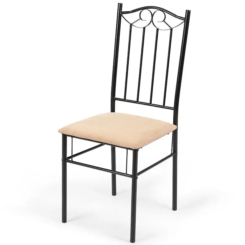 Costway 5 PC Dining Set Wood Metal Table 30 and 4 Chairs Kitchen