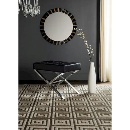 SAFAVIEH Marlys Modern Glam Black Ottoman