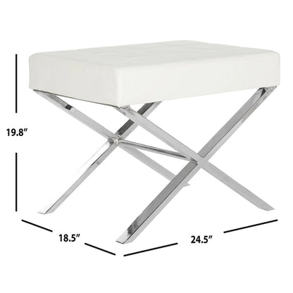 SAFAVIEH Marlys Modern Glam Black Ottoman