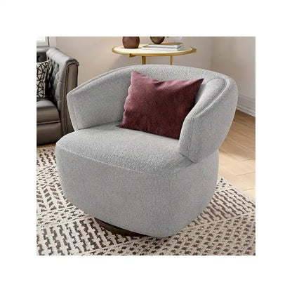Fully Assembled Upholstered Swivel Barrel Chair