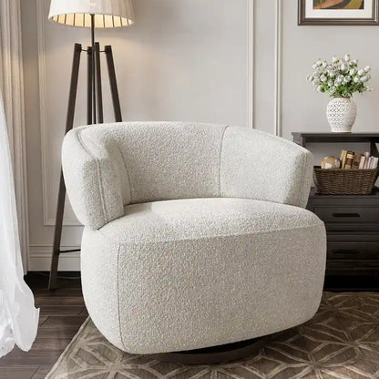 Fully Assembled Upholstered Swivel Barrel Chair