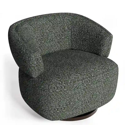 Fully Assembled Upholstered Swivel Barrel Chair