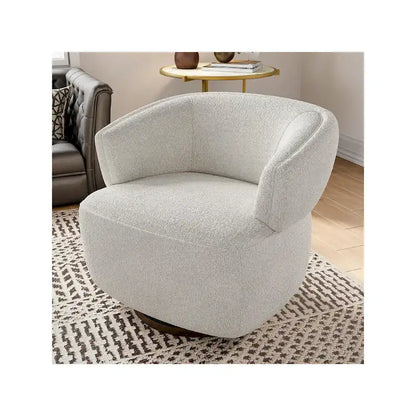 Fully Assembled Upholstered Swivel Barrel Chair