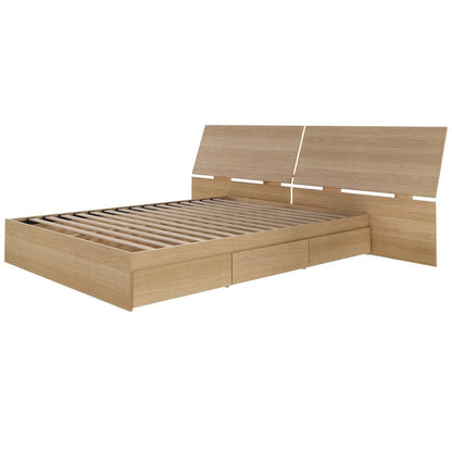 Nordik Storage Bed and Panoramic Headboard, Natural Maple