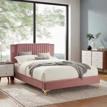 Zahra Channel Tufted Performance Velvet Full Platform Bed