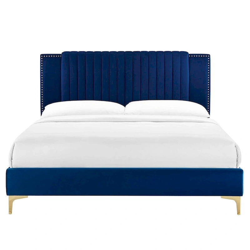 Zahra Channel Tufted Performance Velvet Full Platform Bed